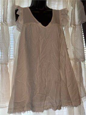 Kai Aloha Ocean Love White babydoll w/Ruffle Sleeve